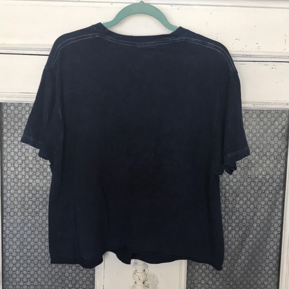 Navy Blue Cropped Cactus Tee - Picture 2 of 4
